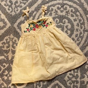 18-24 month embroidery yellow pinstripe dress